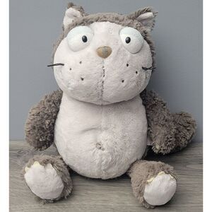 NICI Lazy Cat Comic Cat‎ Gray Made in Germany Plush Stuffed Animal